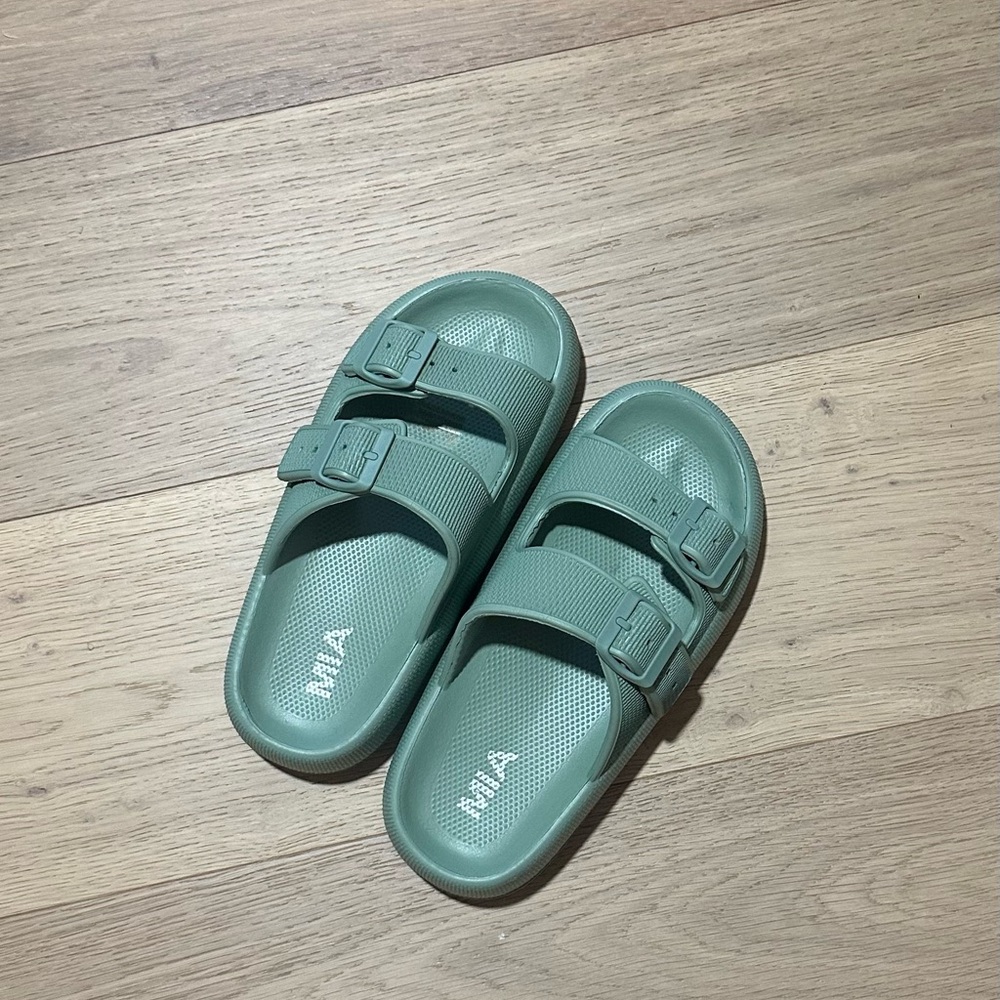 MIA Women's Green Slide Sandals
